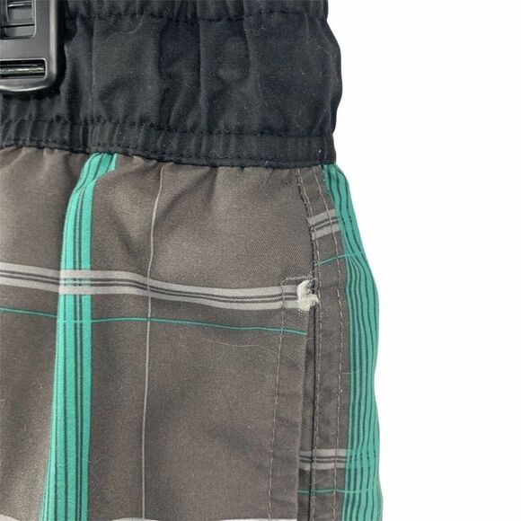 Hawaiian Authentics Swim Trunks Gray Green Plaid L - Picture 4 of 6